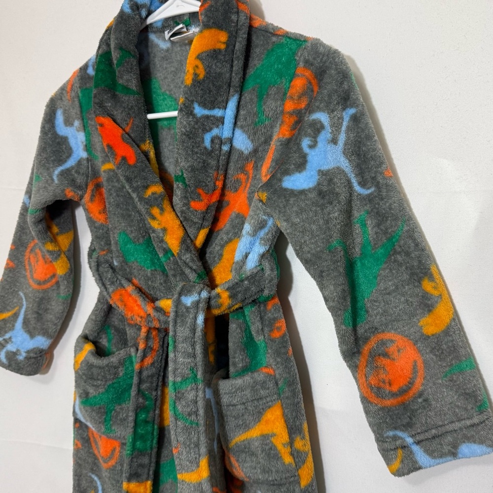 Jurassic World Kids Fleece Robe Dinosaur Print - Boys Size 6/7 - Picture 4 of 14